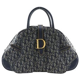 Christian Dior Double Saddle Handbag in Navy Navy blue