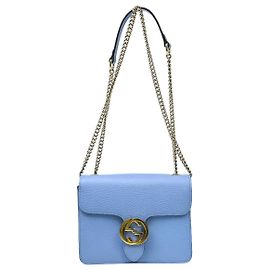 Gucci Interlocking Leather Small Blu