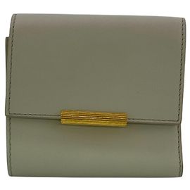 Bottega Veneta White Leather Tri-fold Wallet White