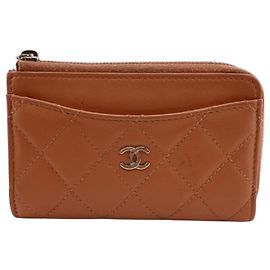 CHANEL Fragment Case Matelassé Wallet Orange Orange