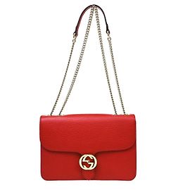 Gucci Interlocking Leather Medium Red