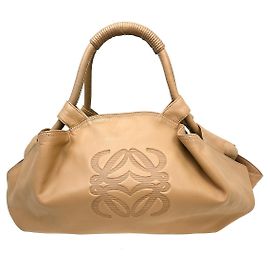 Bolsa de mão em couro nappa Aire com logotipo Anagram Loewe Bege