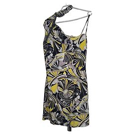 Coperni Printed asymmetric dress Black White Grey Yellow
