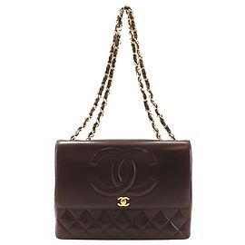 Bolsa de Ombro Chanel Big Matelasse 34 Marrom