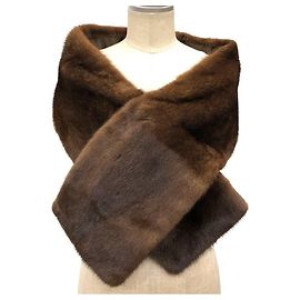 Céline Cachecol de vison CELINE Tippet marrom Marrom