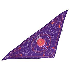 Hermès Lenço Hermes Pointu Les Cles Triangle Roxo