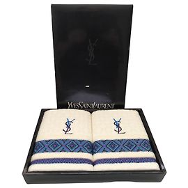 Set de serviettes de toilette Yves Saint Laurent Bleu Beige Vert Violet
