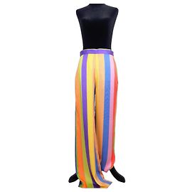 Pantalon Large Etro Multicolore en Soie Multicolore