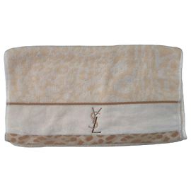 Serviette d'invité Yves Saint Laurent en coton beige Marron Beige