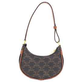Céline Borsa a Spalla Celine Mini Ava Triomphe Marrone scuro