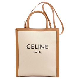 Céline Bolsa Tote 2-Way Vertical Celine Branco Bege