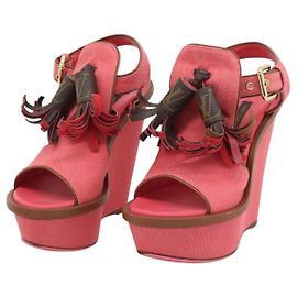 LOUIS VUITTON Sandálias com Tassel Monogram EU35 Rosa LV Auth ar14147M Rosa Monograma