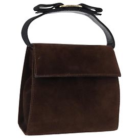 Borsa Salvatore Ferragamo Vala in scamosciato 2way Marrone Oro Auth hk3989 Marrone D'oro