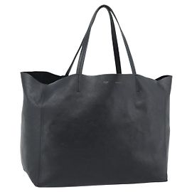Céline Bolsa Tote Horizontal CELINE em couro preto e dourado Auth hk3929A Preto Dourado