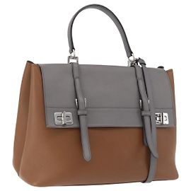 Borsa PRADA in pelle 2way Marrone Argento Auth ka5368V Marrone Argento