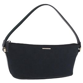 GUCCI GG Canvas Accessory Pouch Black Gold Tone 141809 Auth yk20649V Black Other