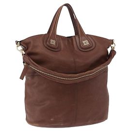 Sac à main GIVENCHY en cuir 2way Marron Or ka5437 Marron Autre