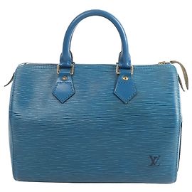 Sac à main Louis Vuitton Speedy 25 Epi Leather Bleu M43015 Bleu