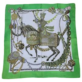 Hermès Le Timbalier Carré de seda Multicor Verde