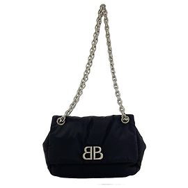 Balenciaga 792977 Monaco Mini Chain Shoulder Bag Preto