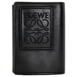 Loewe Anagram Patch Tri-fold Wallet Black