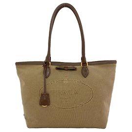 Sac cabas Prada Fiocco Logo Marron