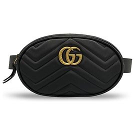 Gucci Marmont Bumbag Black Leather Black