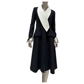 Christian Dior Dior Black Wool Satin Oversized Lapel Coat Sz.38 Pre-owned Other