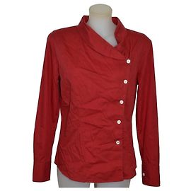 Laurèl Red Cotton Blouse Red