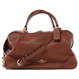 Bolsa Coach Lane Satchel de couro 2Way marrom Marrom