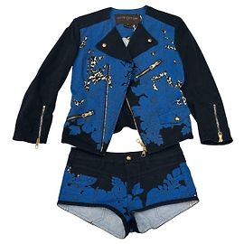Louis Vuitton Blue Floral Leopard Denim Set Sz 34 Pre-owned Other