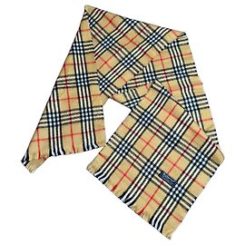 Sciarpa Burberrys of London Nova Check in lana Nero Bianco Rosso Beige