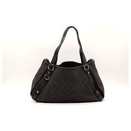 Bolsa de ombro em canvas Monogram Gucci Castanho escuro