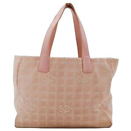 Bolsa Tote Chanel em tecido rosa Rosa Bege