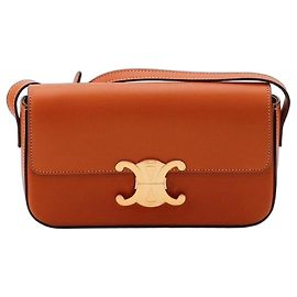 Céline Bolsa Triomphe em pele de vitelo Marrom