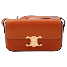 Céline Sac Triomphe en cuir de veau Marron