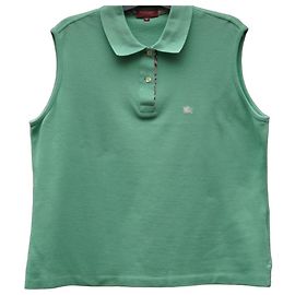Burberry Polo sin mangas de algodón verde Verde