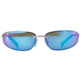 Miu Miu Metallic Frame Blue Lens Sunglasses Blue Metallic