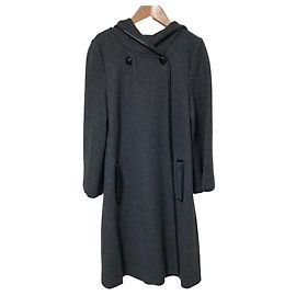 Autre Marque FOXEY Graceful Mantle Wool Coat Brown