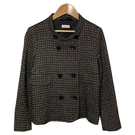 Autre Marque MAX&Co. Double-Breasted Tweed Jacket Black White