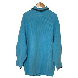 Autre Marque Rollkragenpullover mit Rippstrick Spick and Span Ribbed Middle Gauge Braun Blau