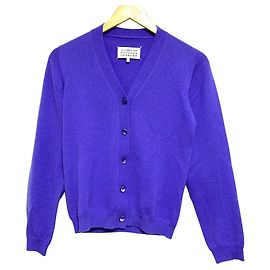 Maison Martin Margiela Maison Margiela Elbow Patch Wool Cardigan Purple