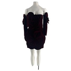 Autre Marque MISS ROSIER Azura Mini Kleid rot Baumwolle Rot