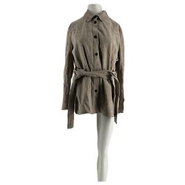 Mackage Wildleder-Hemdjacke mit Gürtel Beige