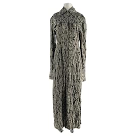 Balmain Langes Kleid mit Python-Print Braun