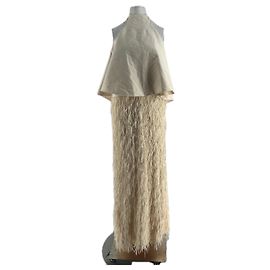 Autre Marque Robe longue hybride coupe trapèze Beige