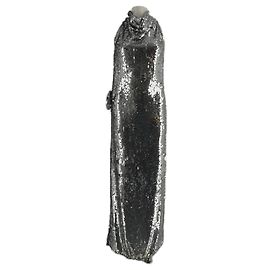 Magda Butrym Robe longue à sequins Argenté