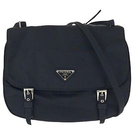 Prada Black Tessuto nylon shoulder bag Black