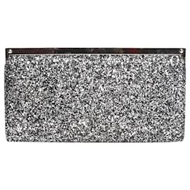 Jimmy Choo Silver sparkly sequin clutch Silvery