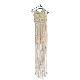 Autre Marque Giuseppe di Morabito Beige Makramee Maxikleid Beige